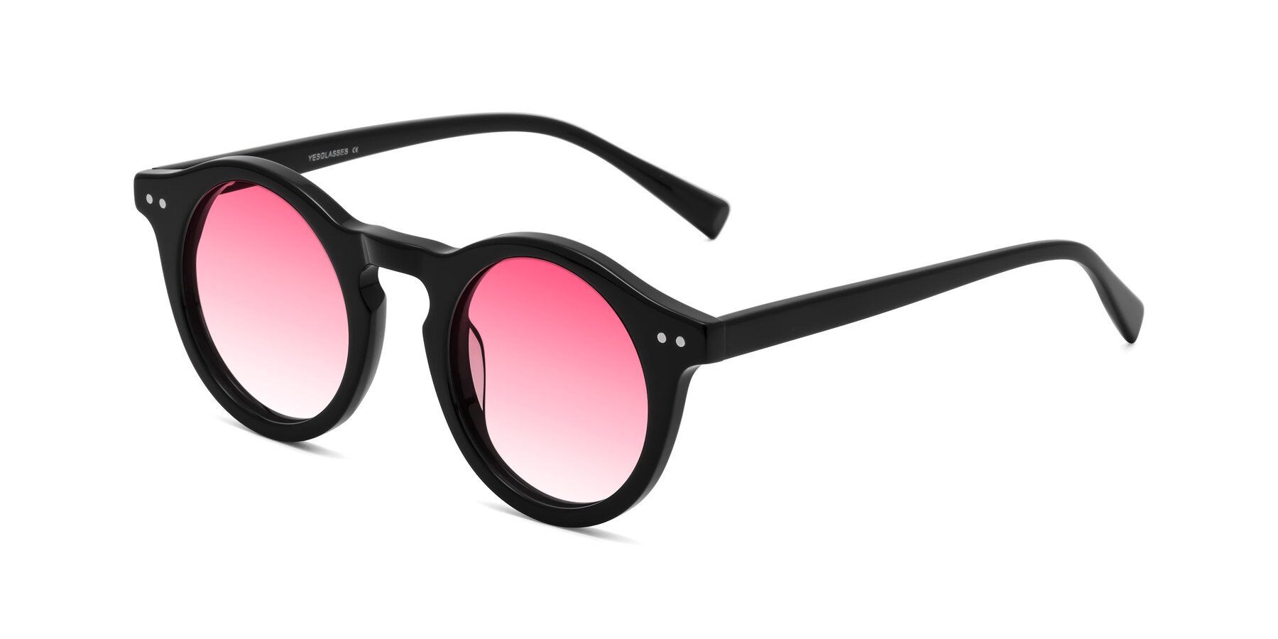 Angle of Baybe in Black with Pink Gradient Lenses