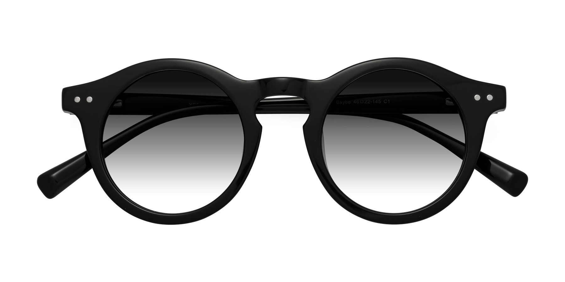 Folded Front of Baybe in Black with Gray Gradient Lenses