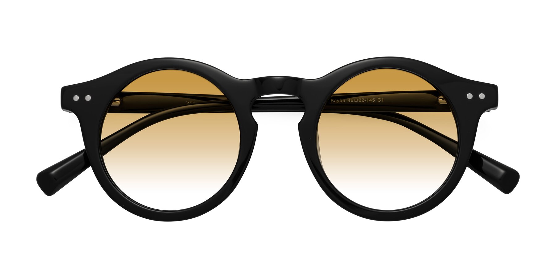 Folded Front of Baybe in Black with Champagne Gradient Lenses