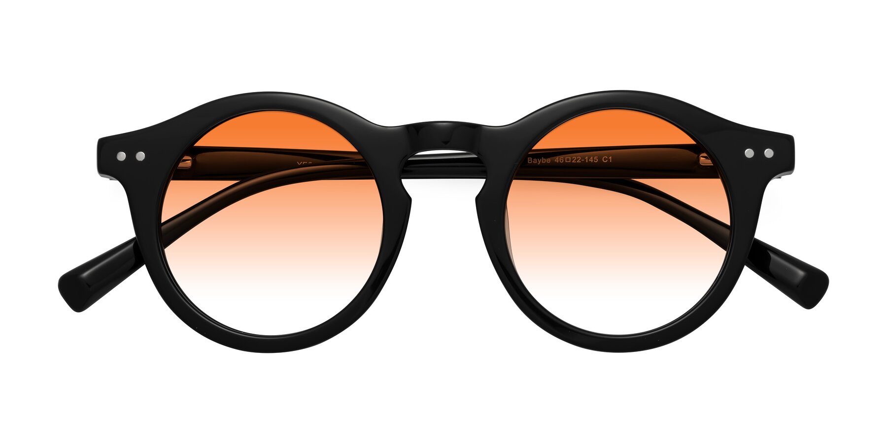 Folded Front of Baybe in Black with Orange Gradient Lenses