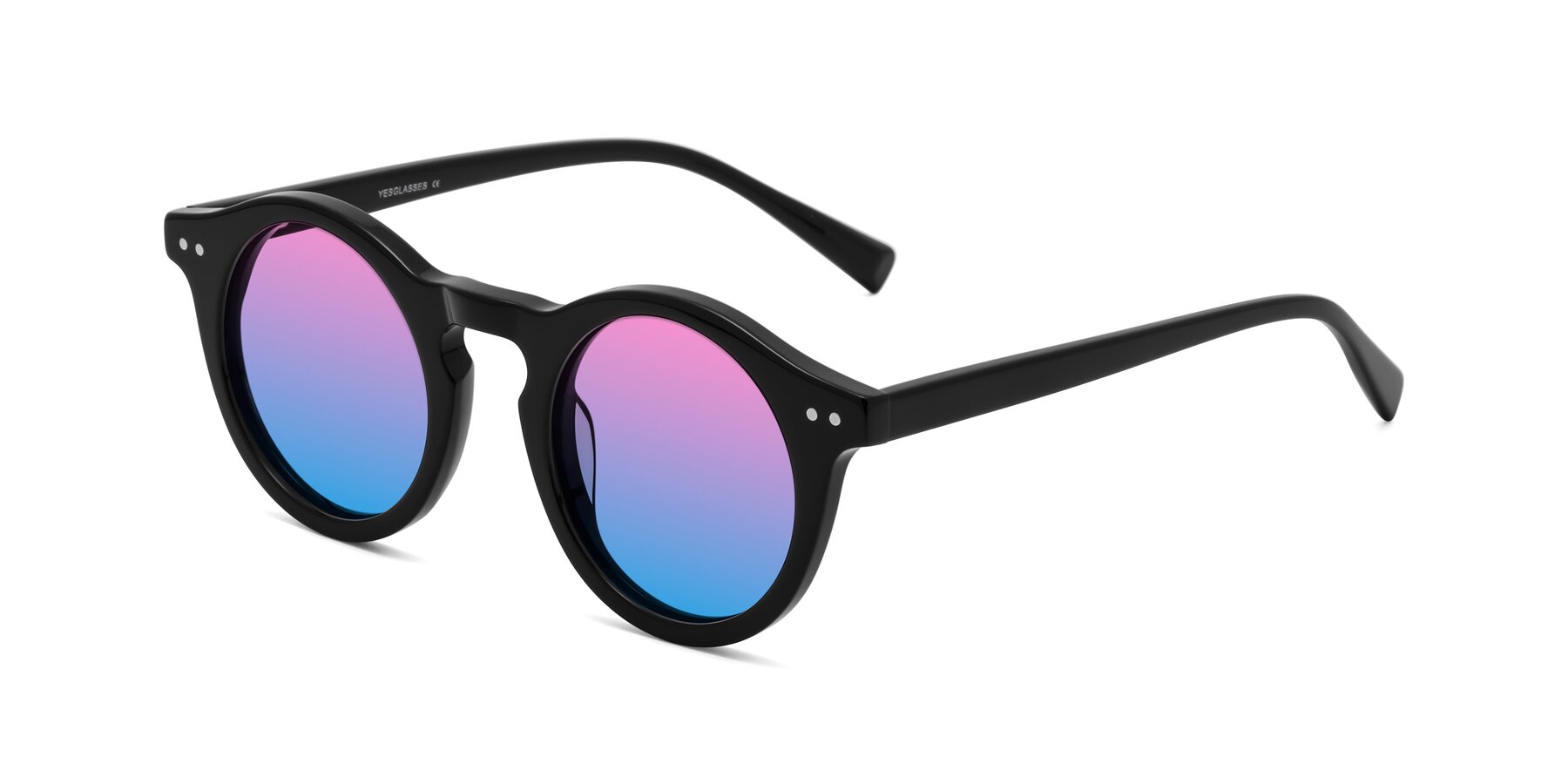 Angle of Baybe in Black with Pink / Blue Gradient Lenses