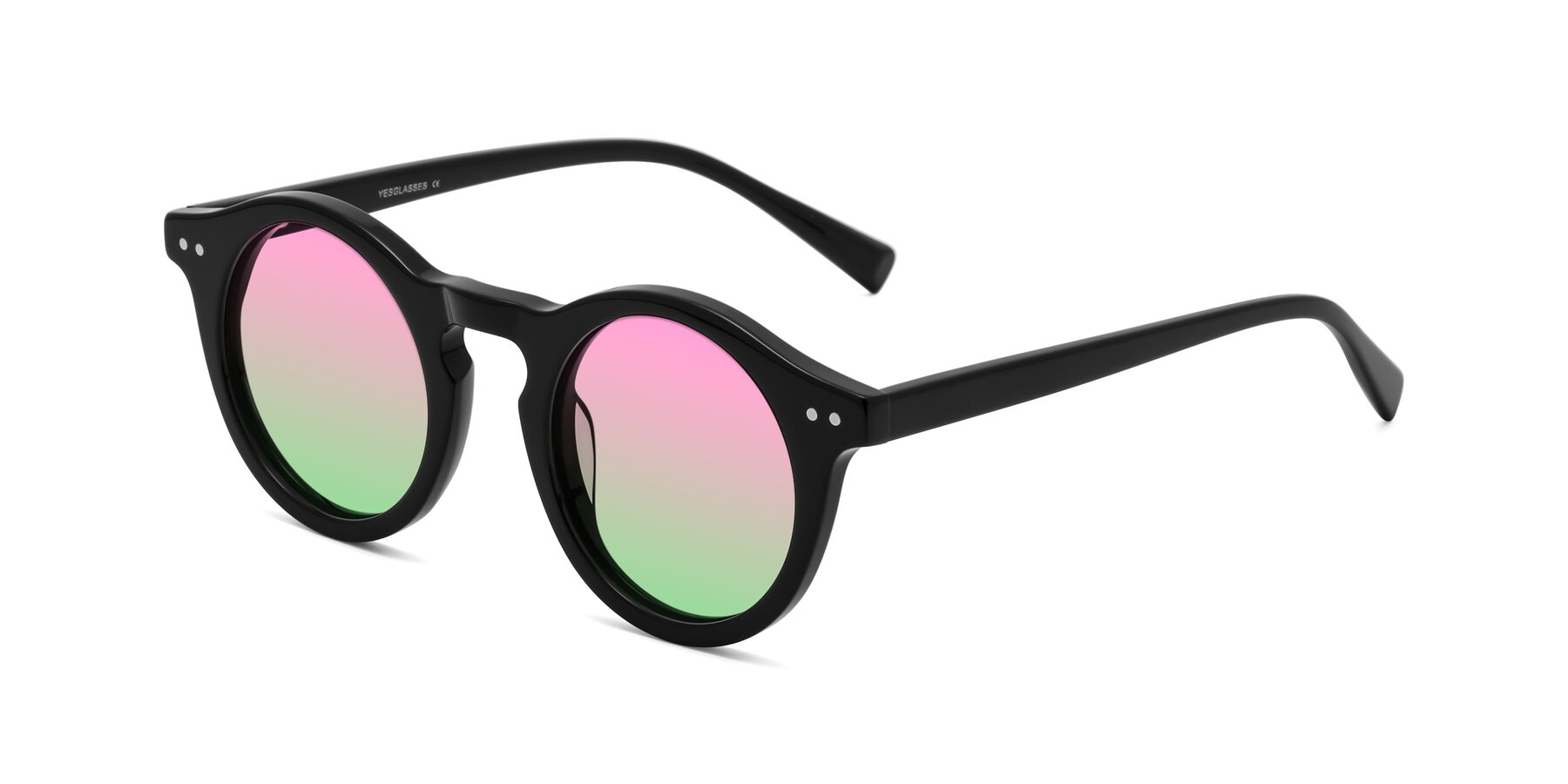 Angle of Baybe in Black with Pink / Green Gradient Lenses