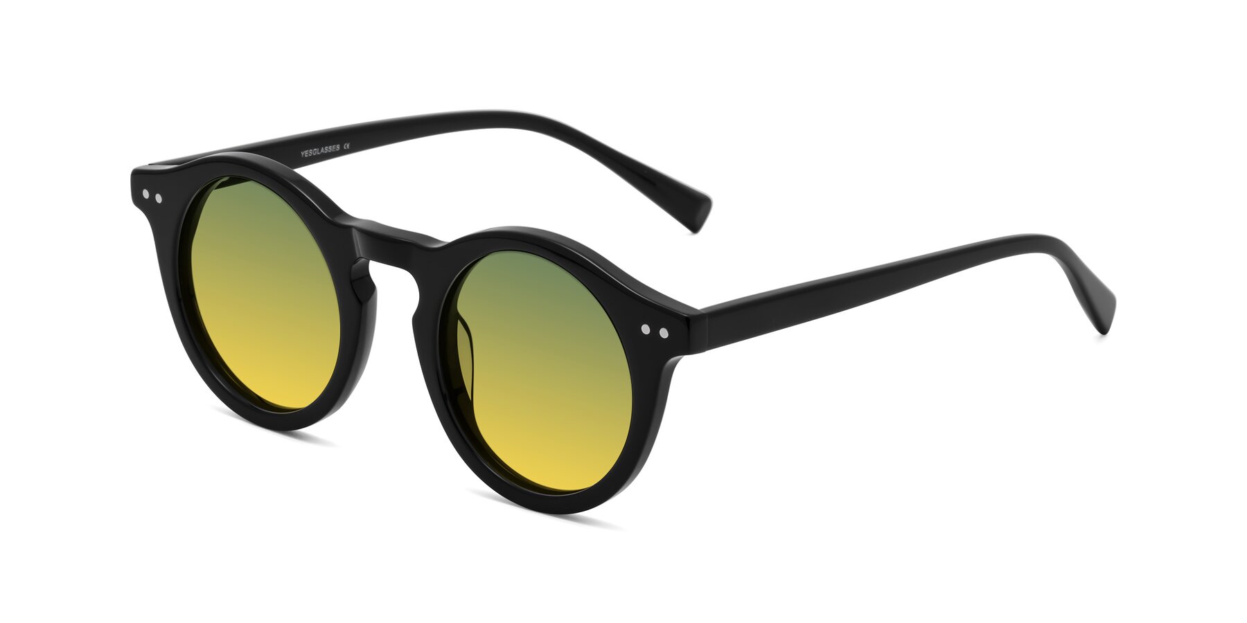 Angle of Baybe in Black with Green / Yellow Gradient Lenses