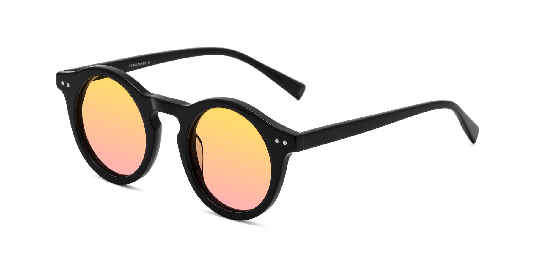 Angle of Baybe in Black with Yellow / Pink Gradient Lenses