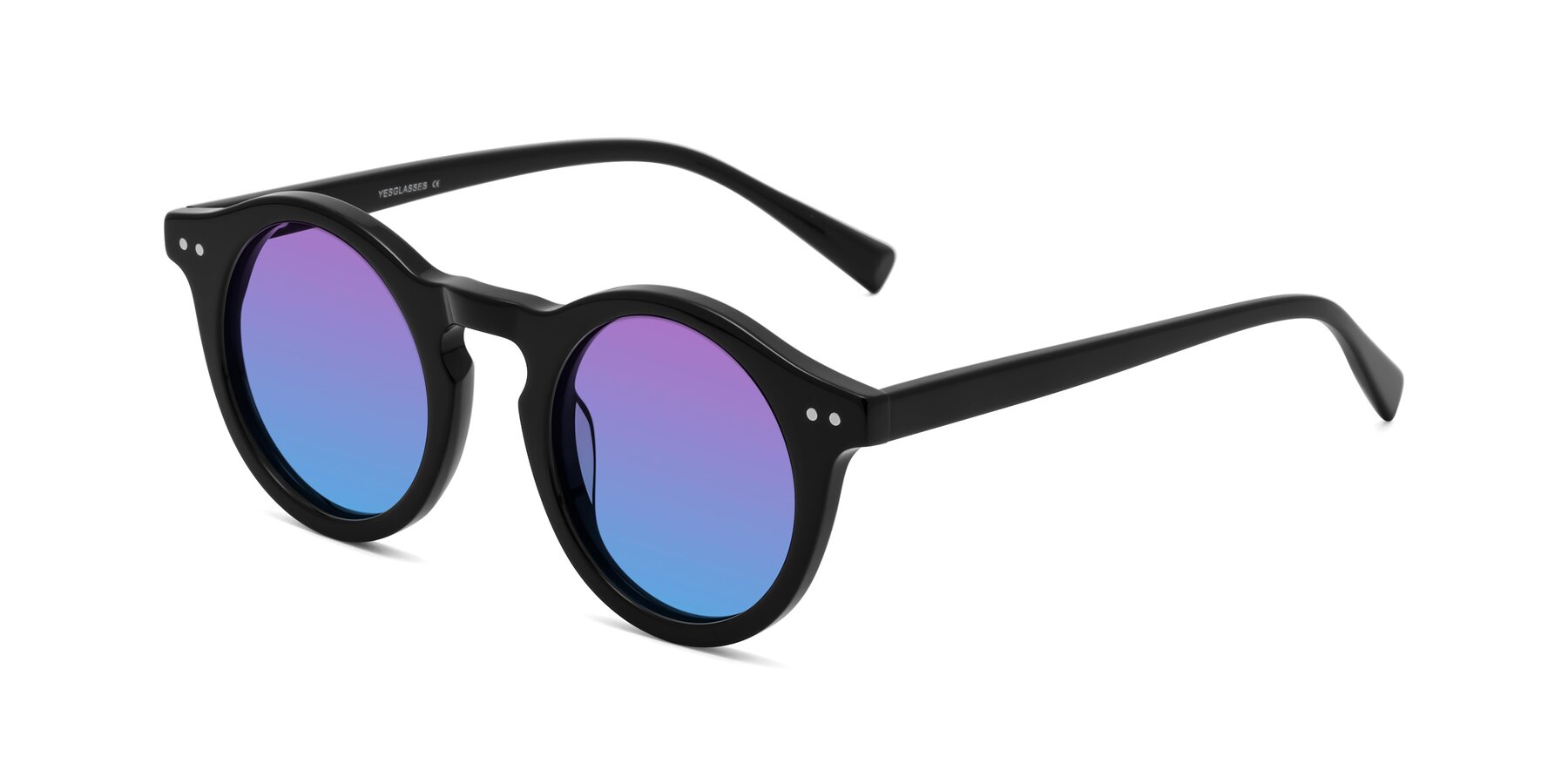 Angle of Baybe in Black with Purple / Blue Gradient Lenses