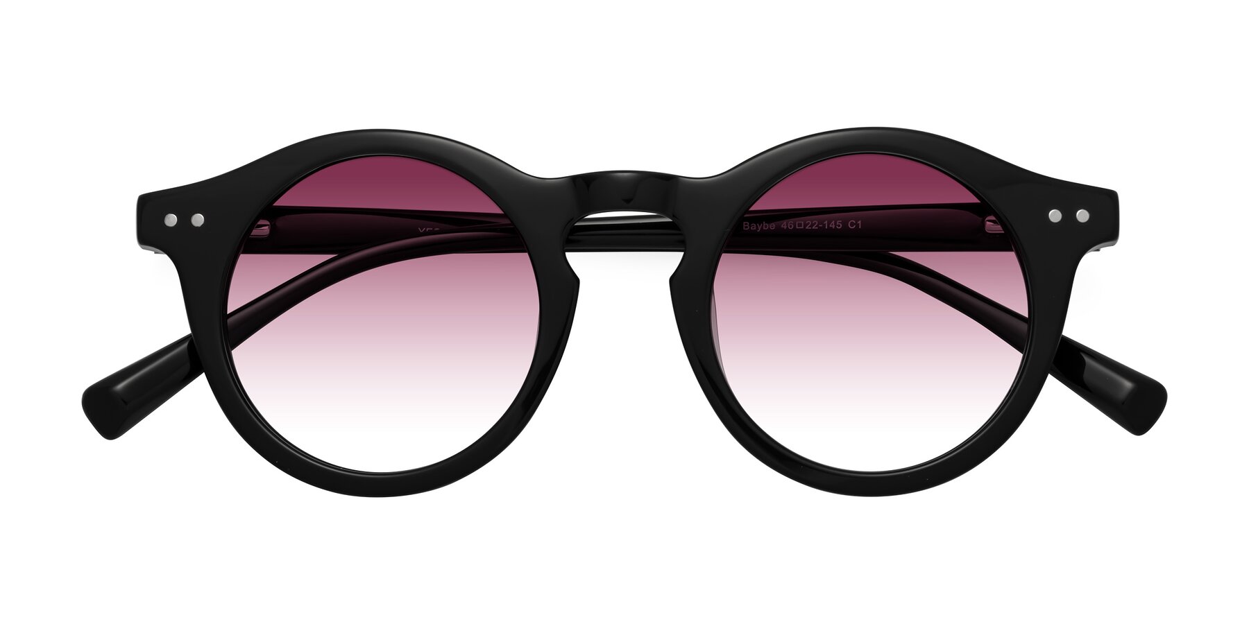 Folded Front of Baybe in Black with Wine Gradient Lenses