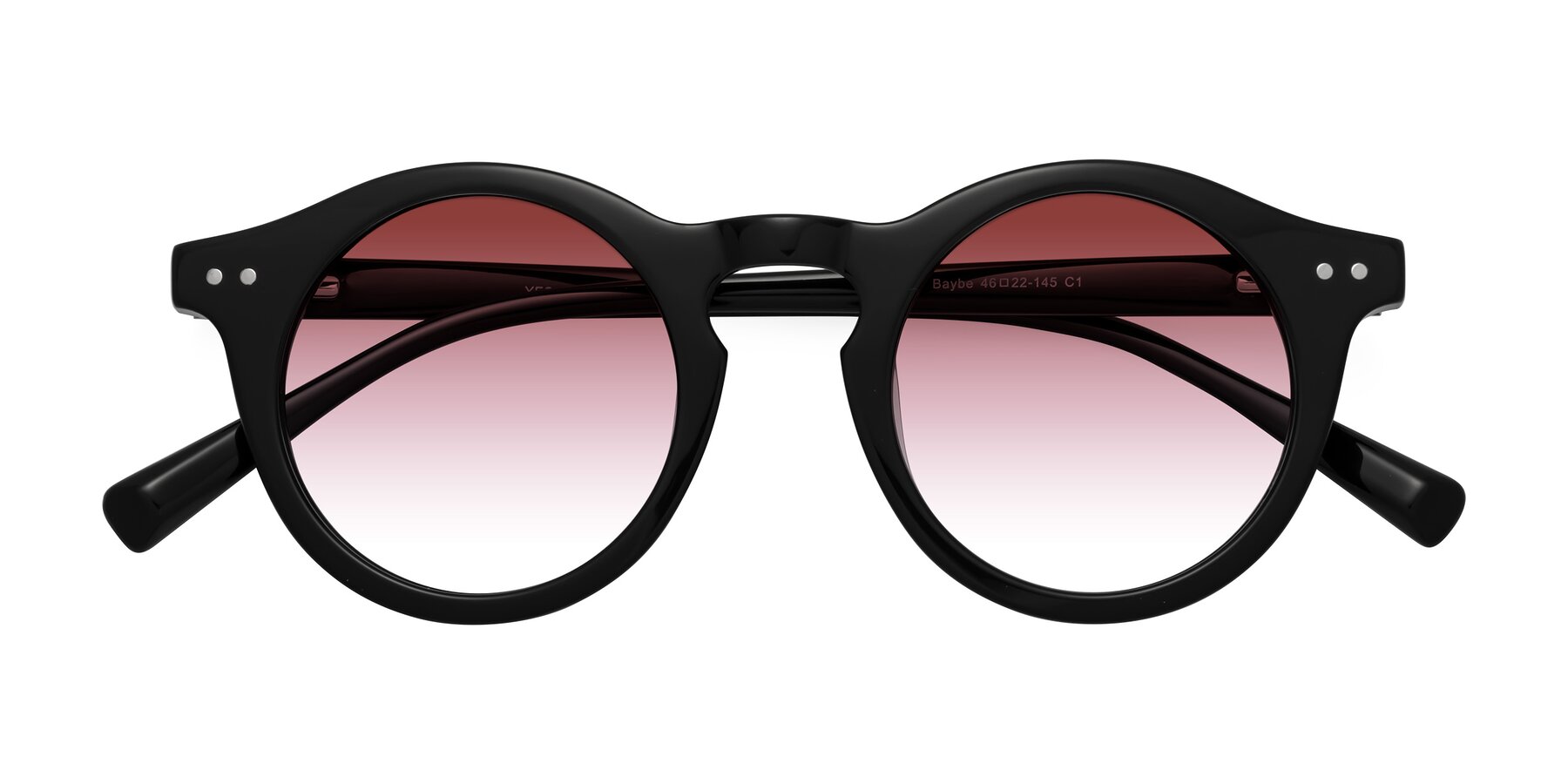 Folded Front of Baybe in Black with Garnet Gradient Lenses