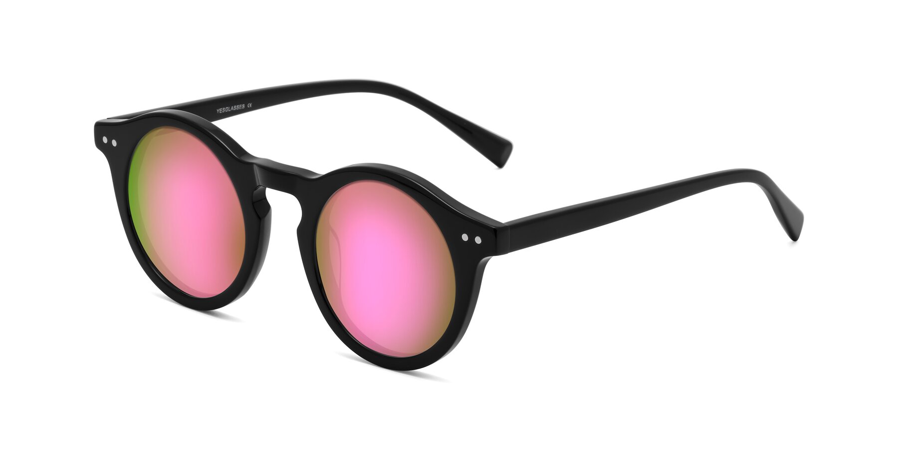 Angle of Baybe in Black with Pink Mirrored Lenses