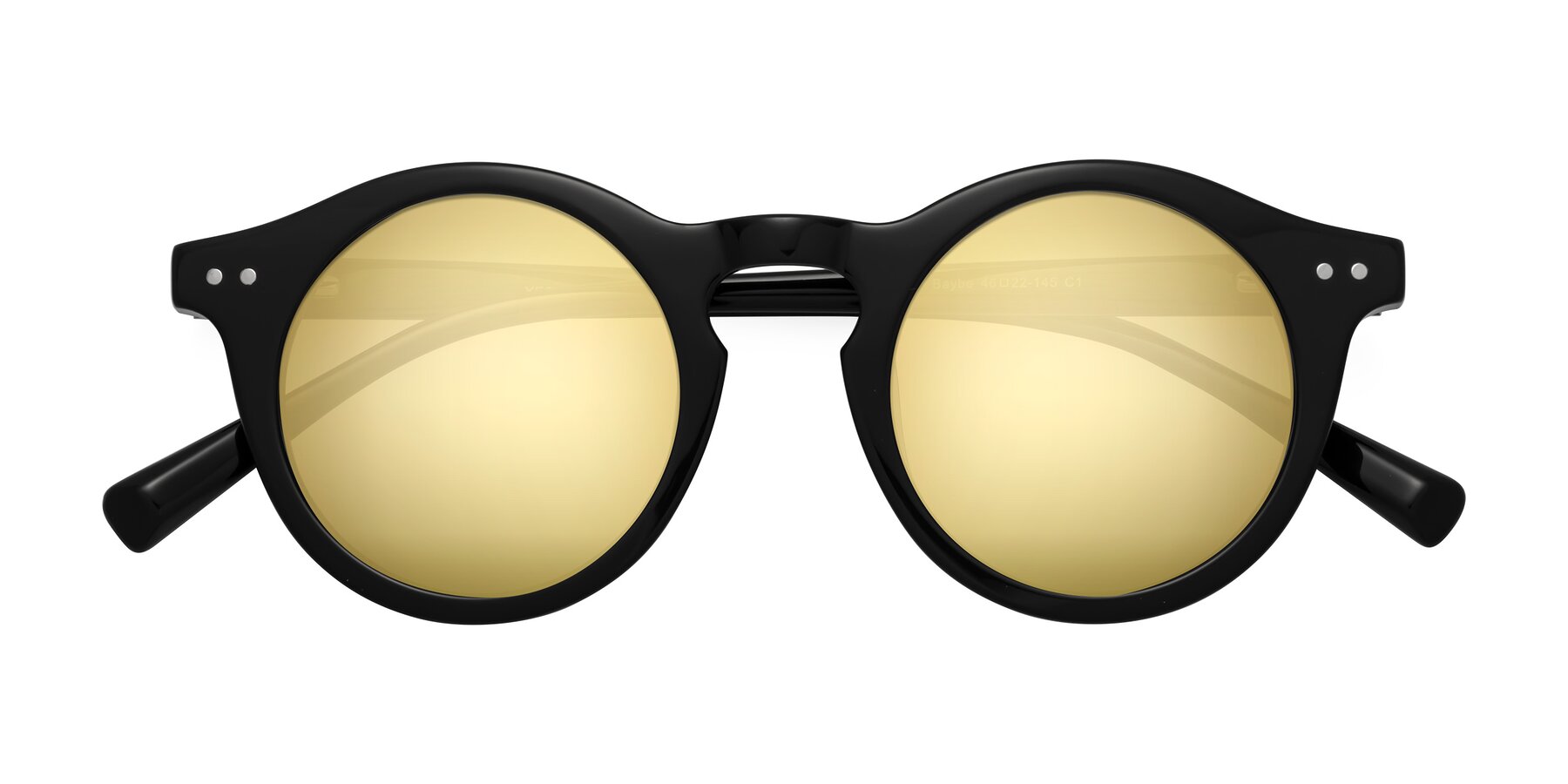 Folded Front of Baybe in Black with Gold Mirrored Lenses