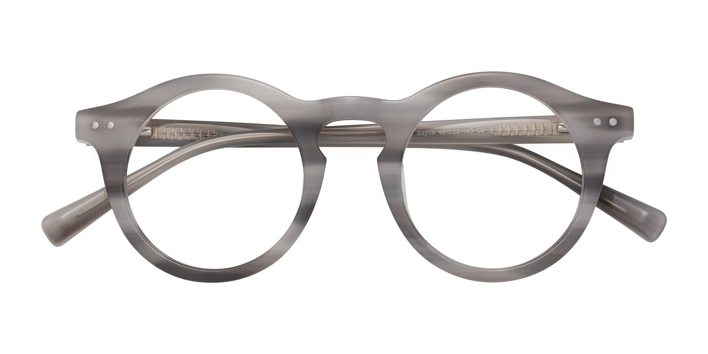 Baybe - Gray Striped Eyeglasses