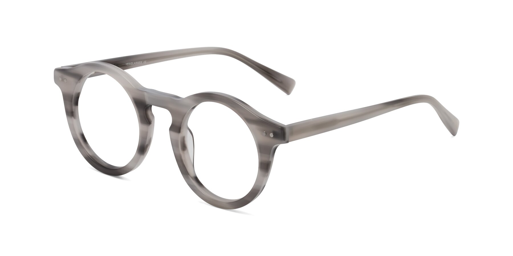 Angle of Baybe in Gray Striped with Clear Eyeglass Lenses