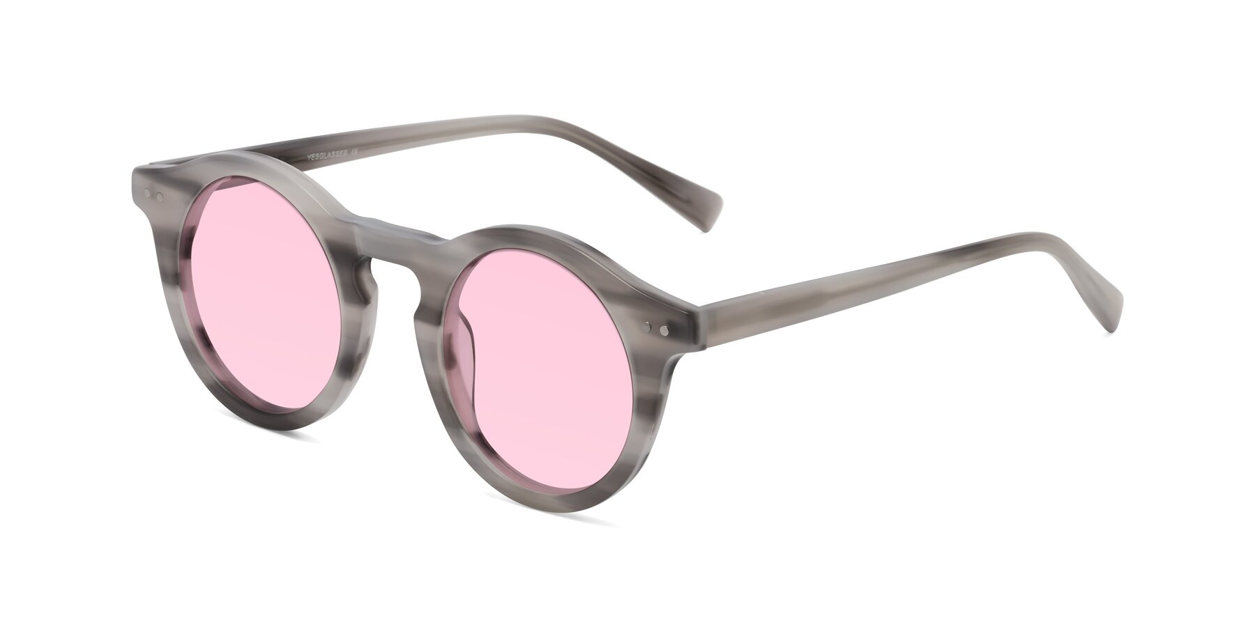 Angle of Baybe in Gray Striped with Light Pink Tinted Lenses