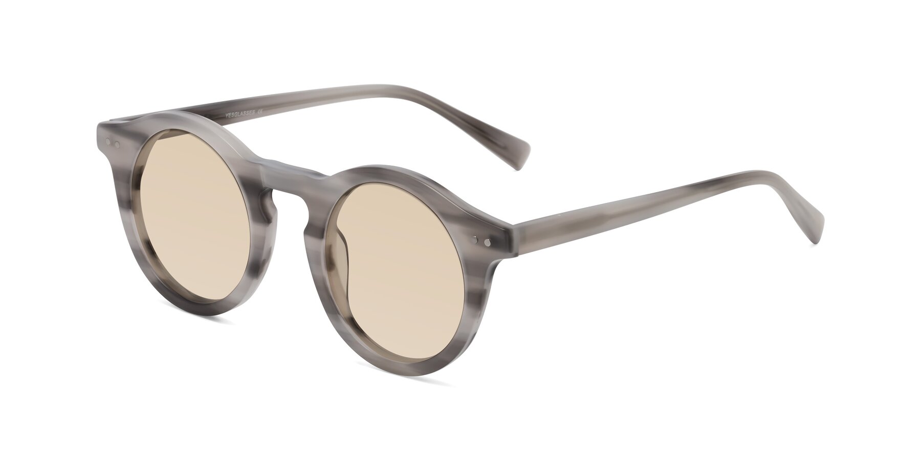 Angle of Baybe in Gray Striped with Light Brown Tinted Lenses