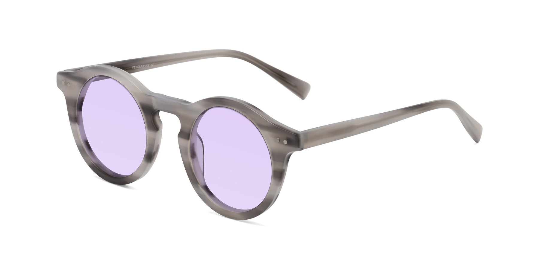 Angle of Baybe in Gray Striped with Light Purple Tinted Lenses