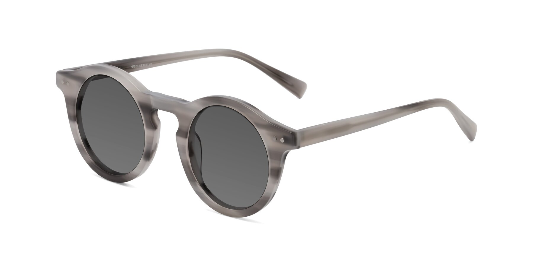 Angle of Baybe in Gray Striped with Medium Gray Tinted Lenses