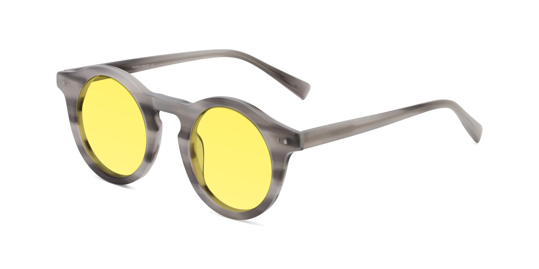 Angle of Baybe in Gray Striped with Medium Yellow Tinted Lenses