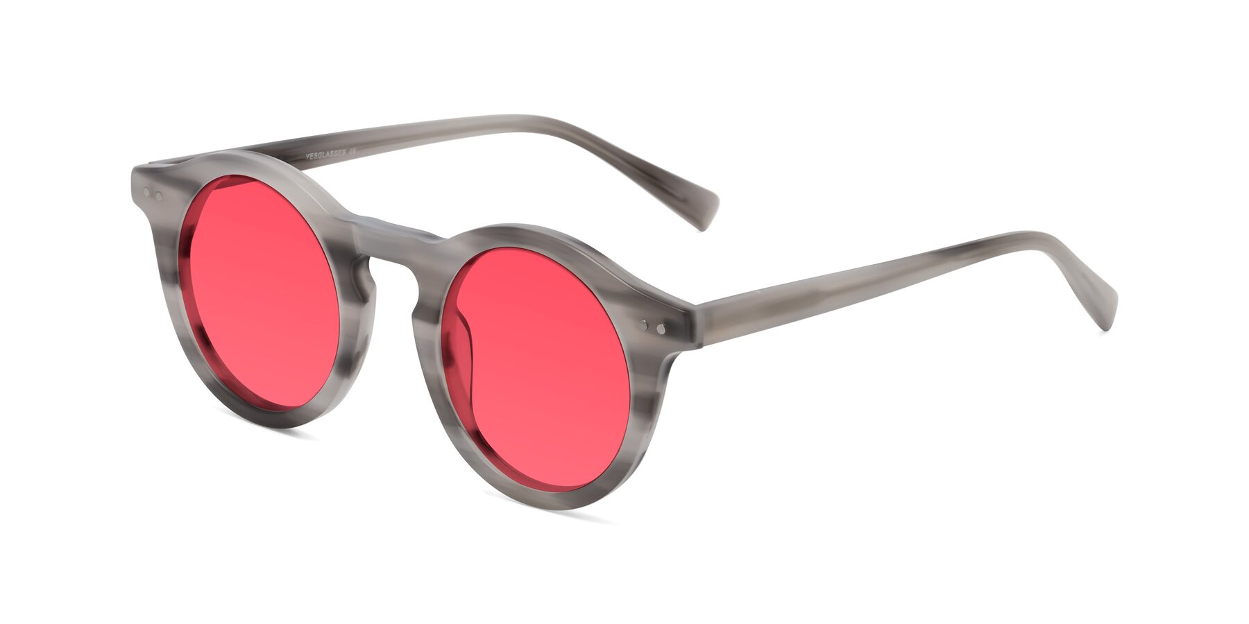 Angle of Baybe in Gray Striped with Red Tinted Lenses