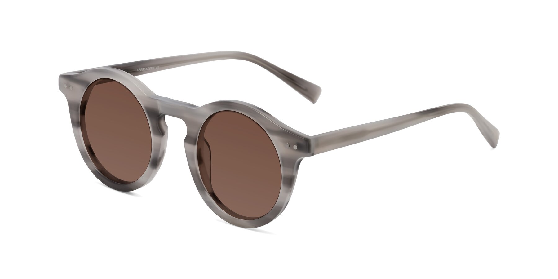 Angle of Baybe in Gray Striped with Brown Tinted Lenses