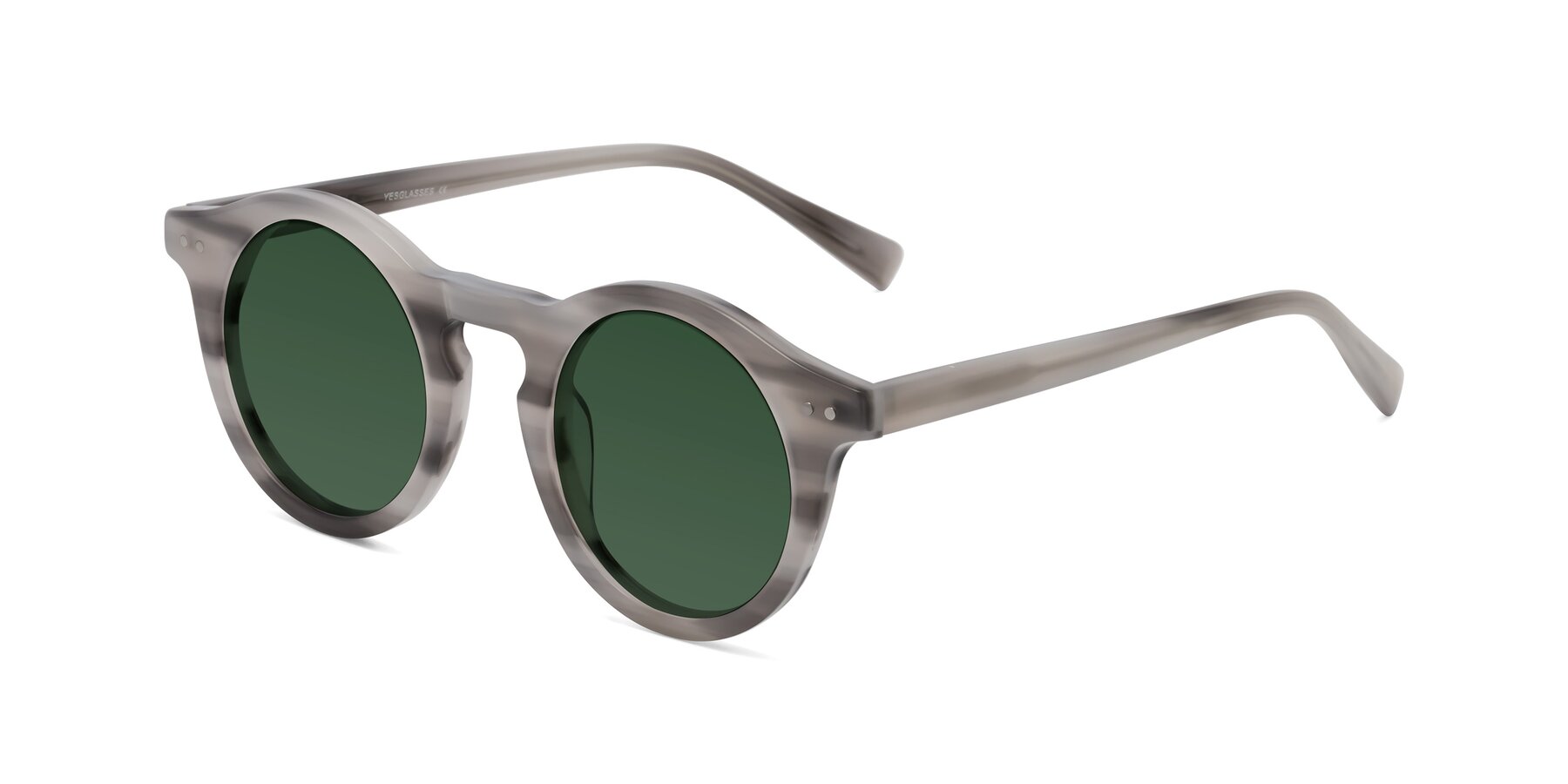 Angle of Baybe in Gray Striped with Green Tinted Lenses