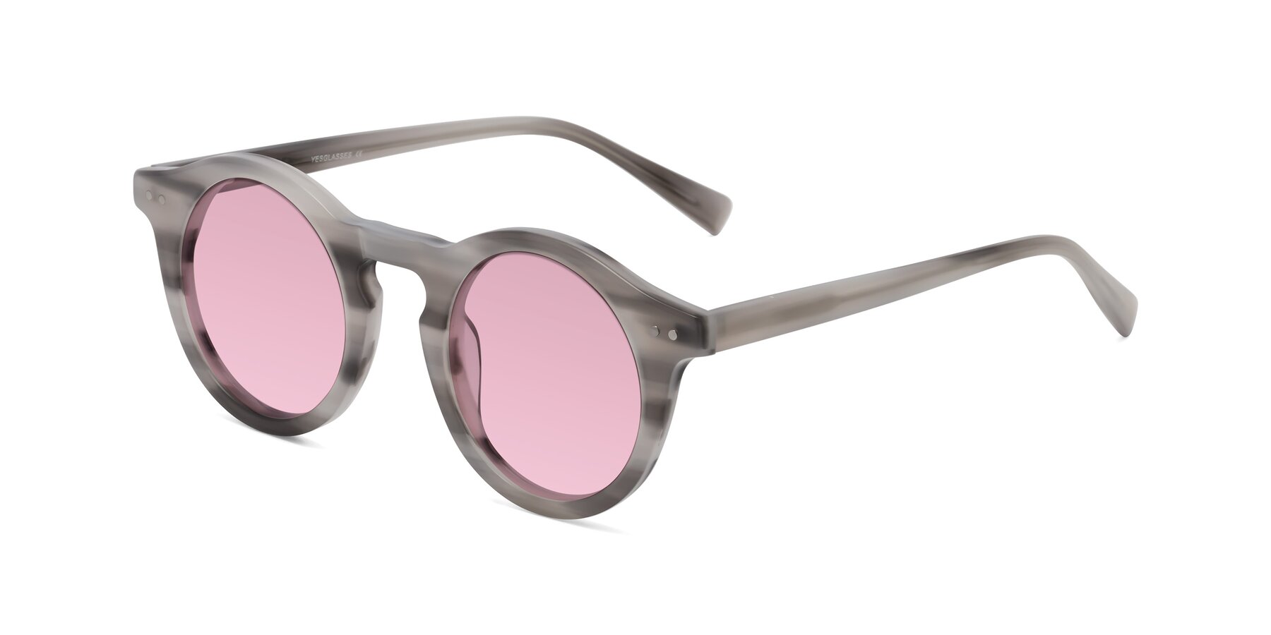 Angle of Baybe in Gray Striped with Light Wine Tinted Lenses