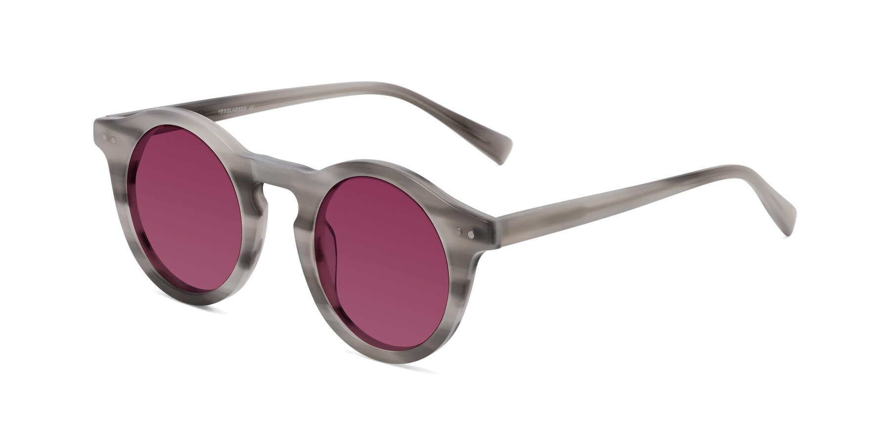 Angle of Baybe in Gray Striped with Wine Tinted Lenses