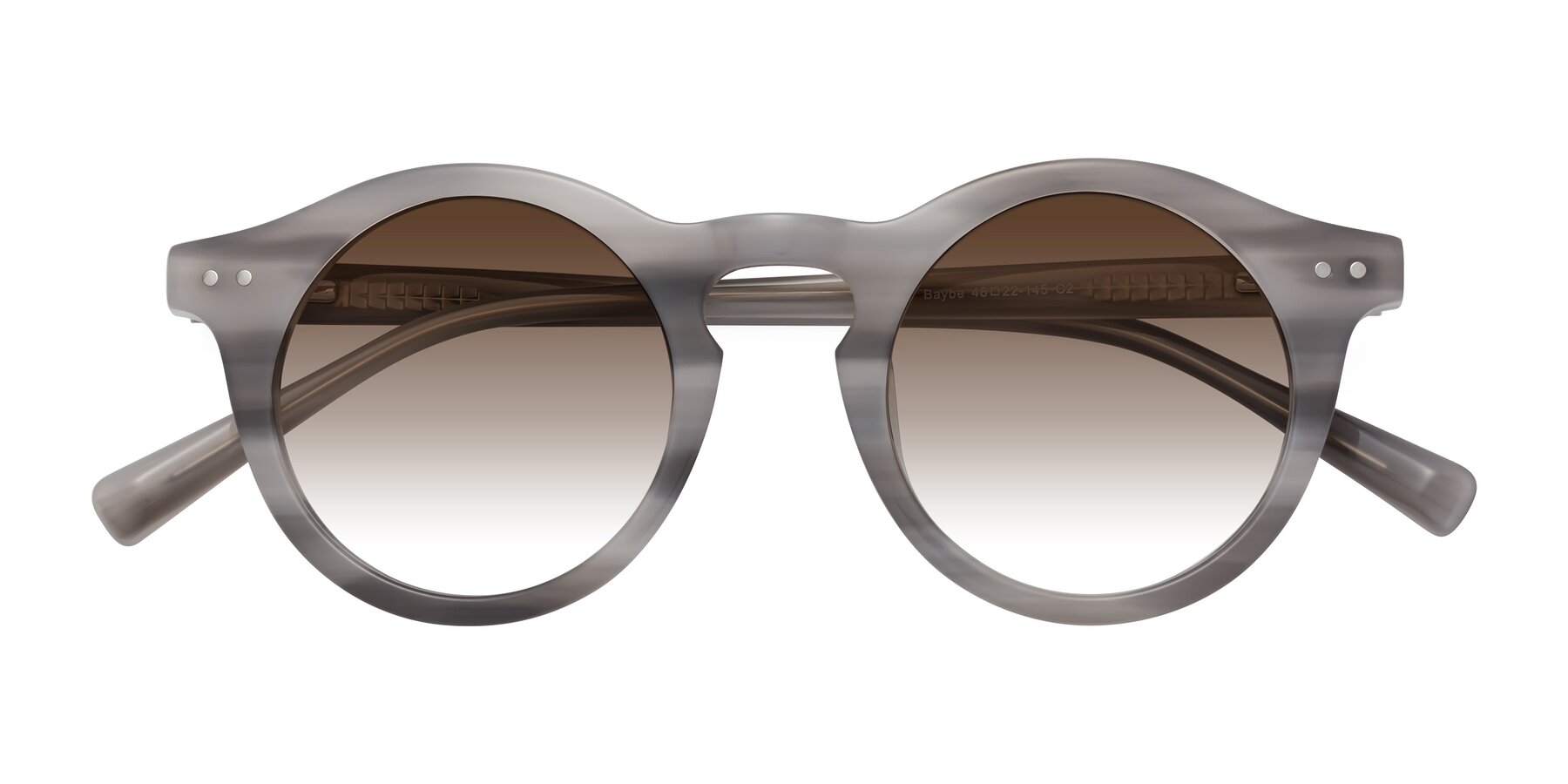 Folded Front of Baybe in Gray Striped with Brown Gradient Lenses