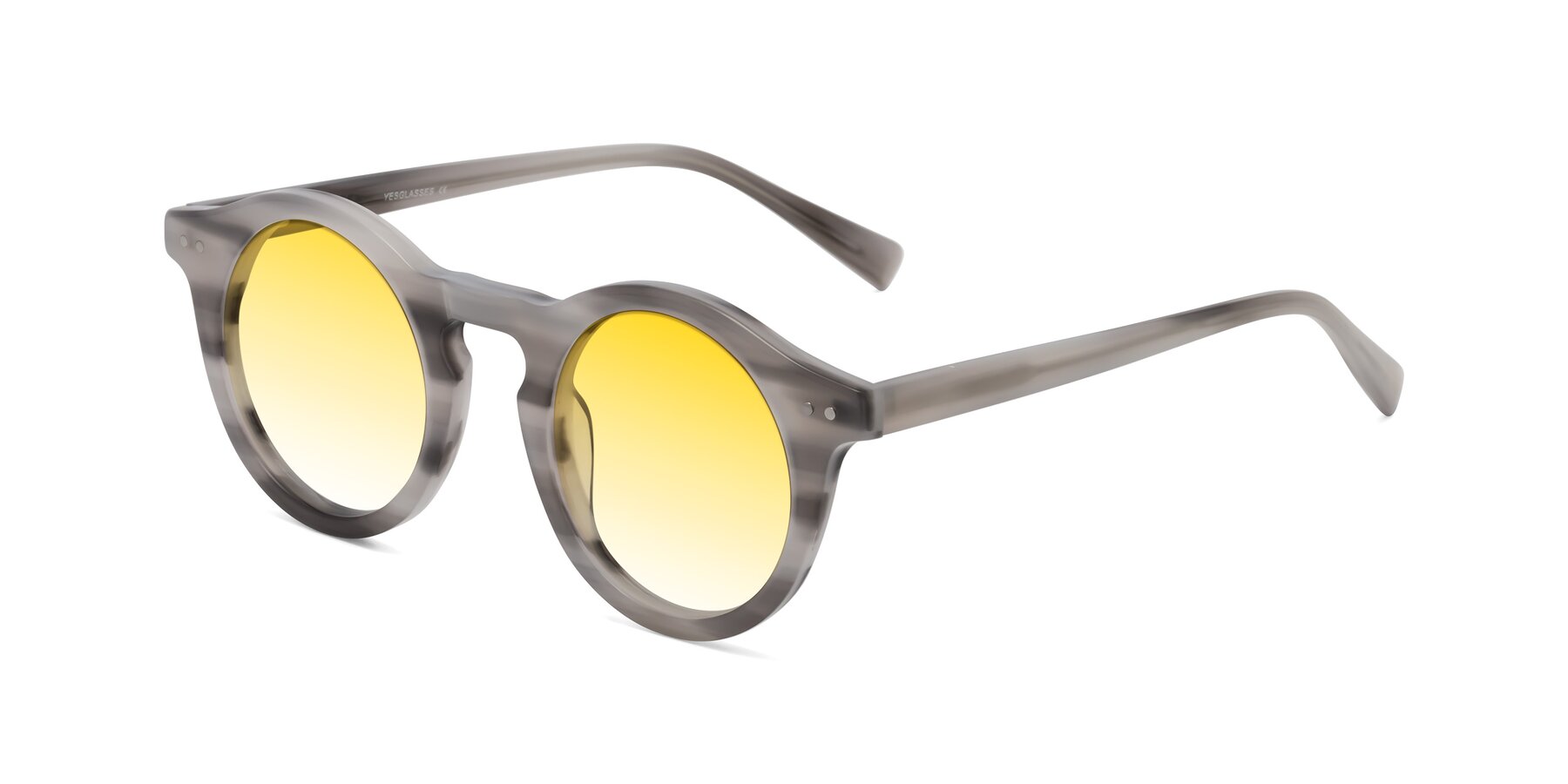 Angle of Baybe in Gray Striped with Yellow Gradient Lenses