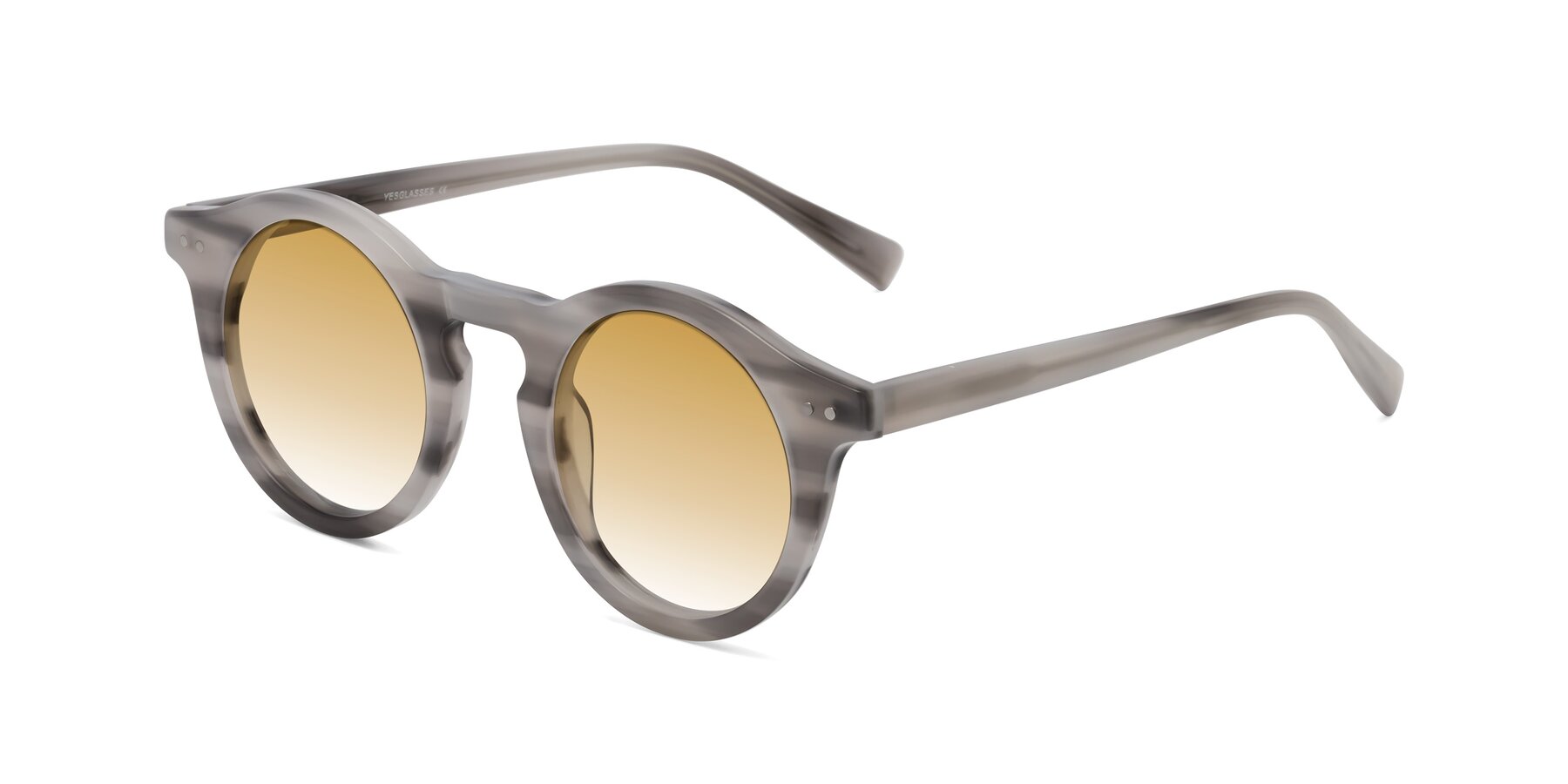 Angle of Baybe in Gray Striped with Champagne Gradient Lenses