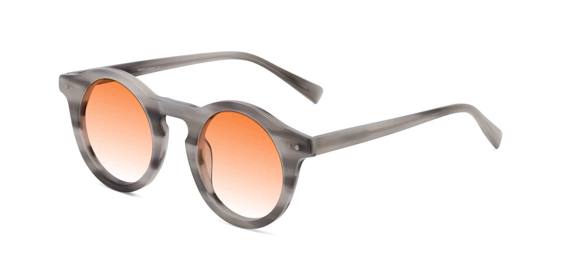 Angle of Baybe in Gray Striped with Orange Gradient Lenses