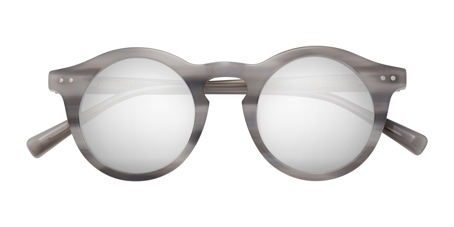 Folded Front of Baybe in Gray Striped with Silver Mirrored Lenses