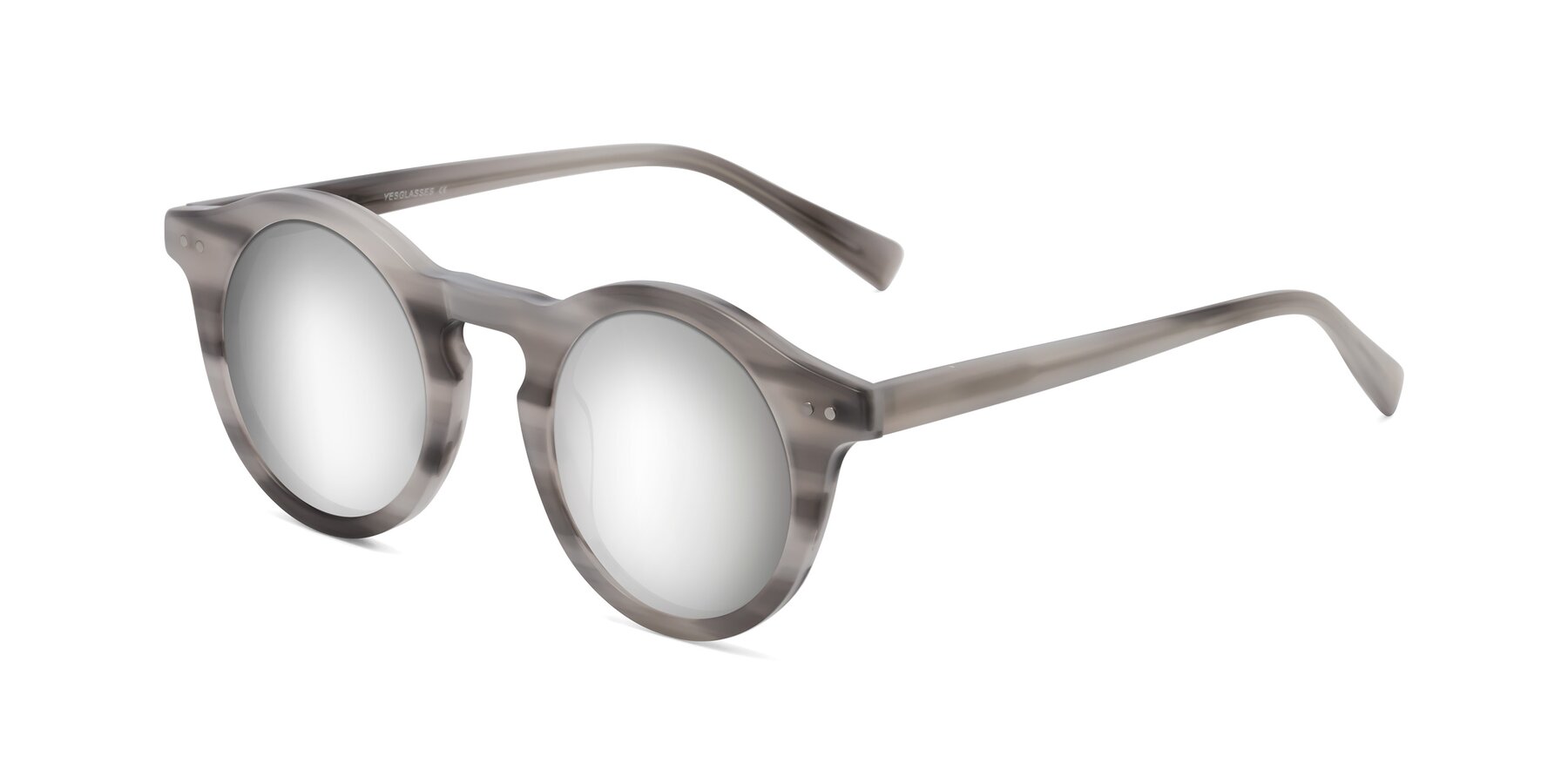 Angle of Baybe in Gray Striped with Silver Mirrored Lenses