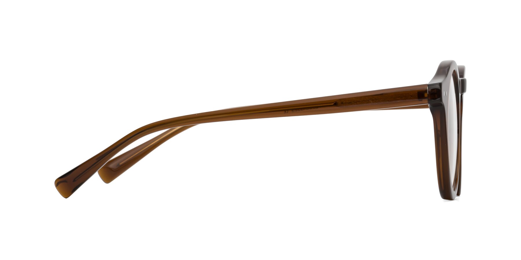 Side of Baybe in Brown with Clear Eyeglass Lenses