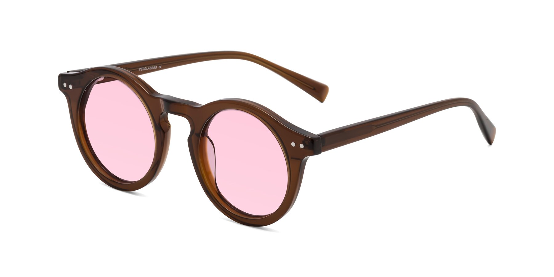 Angle of Baybe in Brown with Light Pink Tinted Lenses