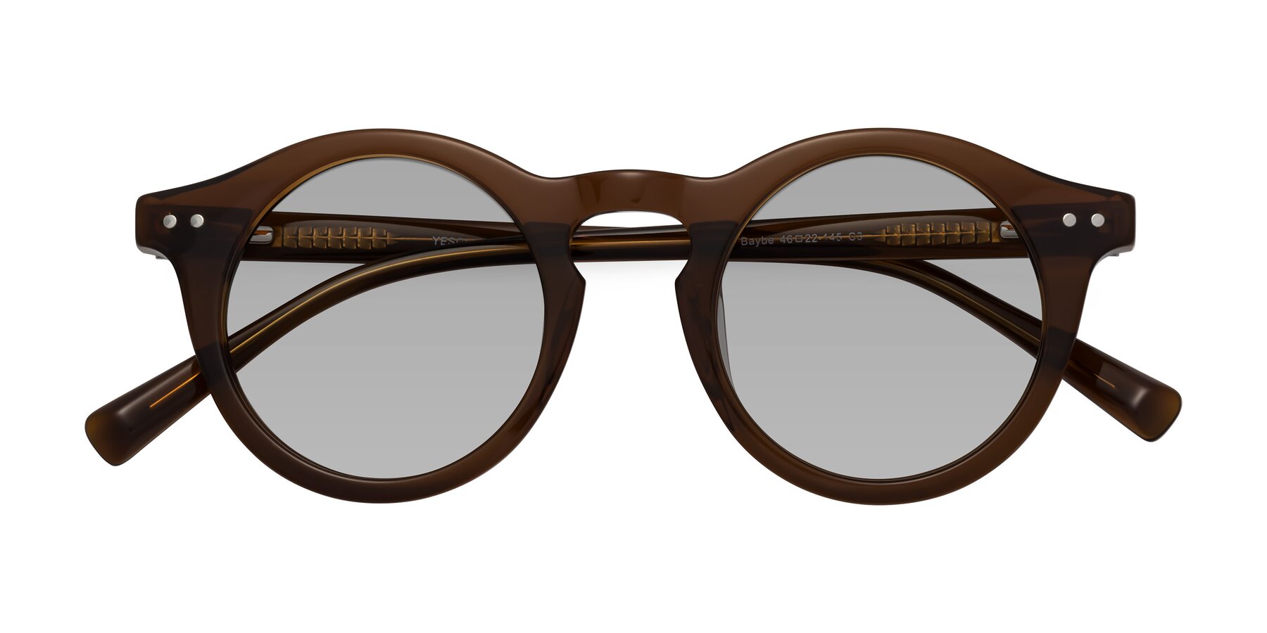 Folded Front of Baybe in Brown with Light Gray Tinted Lenses