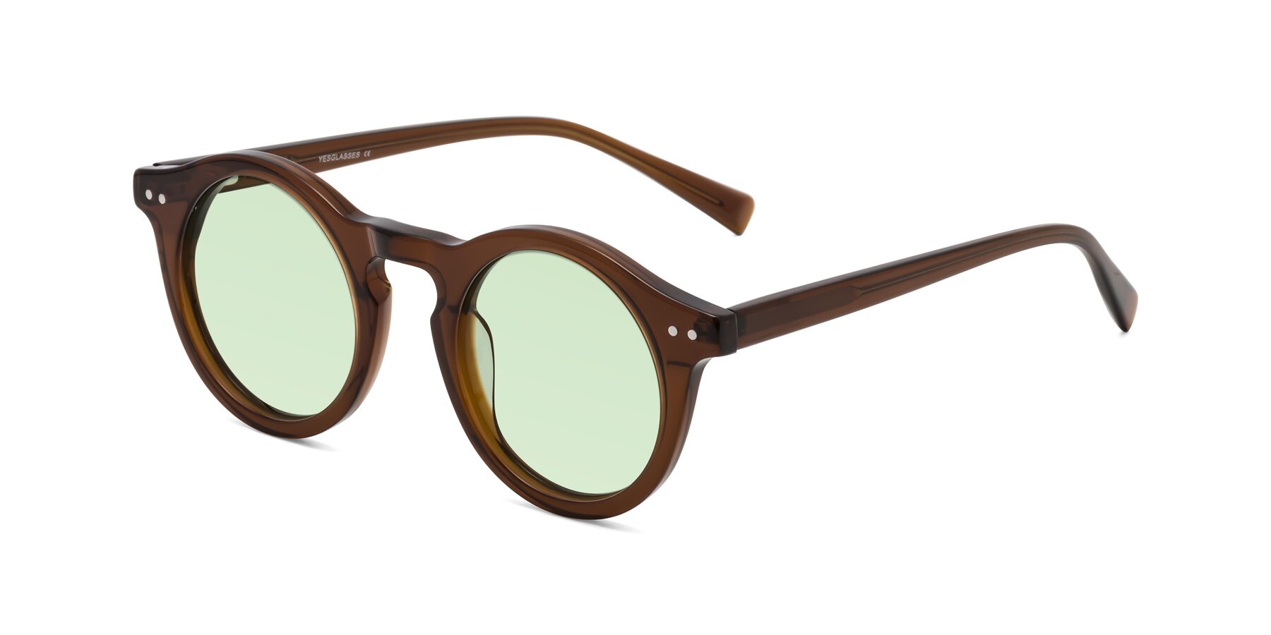 Angle of Baybe in Brown with Light Green Tinted Lenses