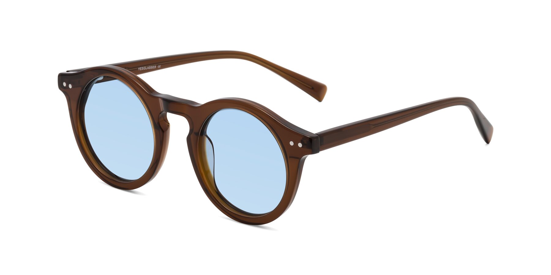 Angle of Baybe in Brown with Light Blue Tinted Lenses