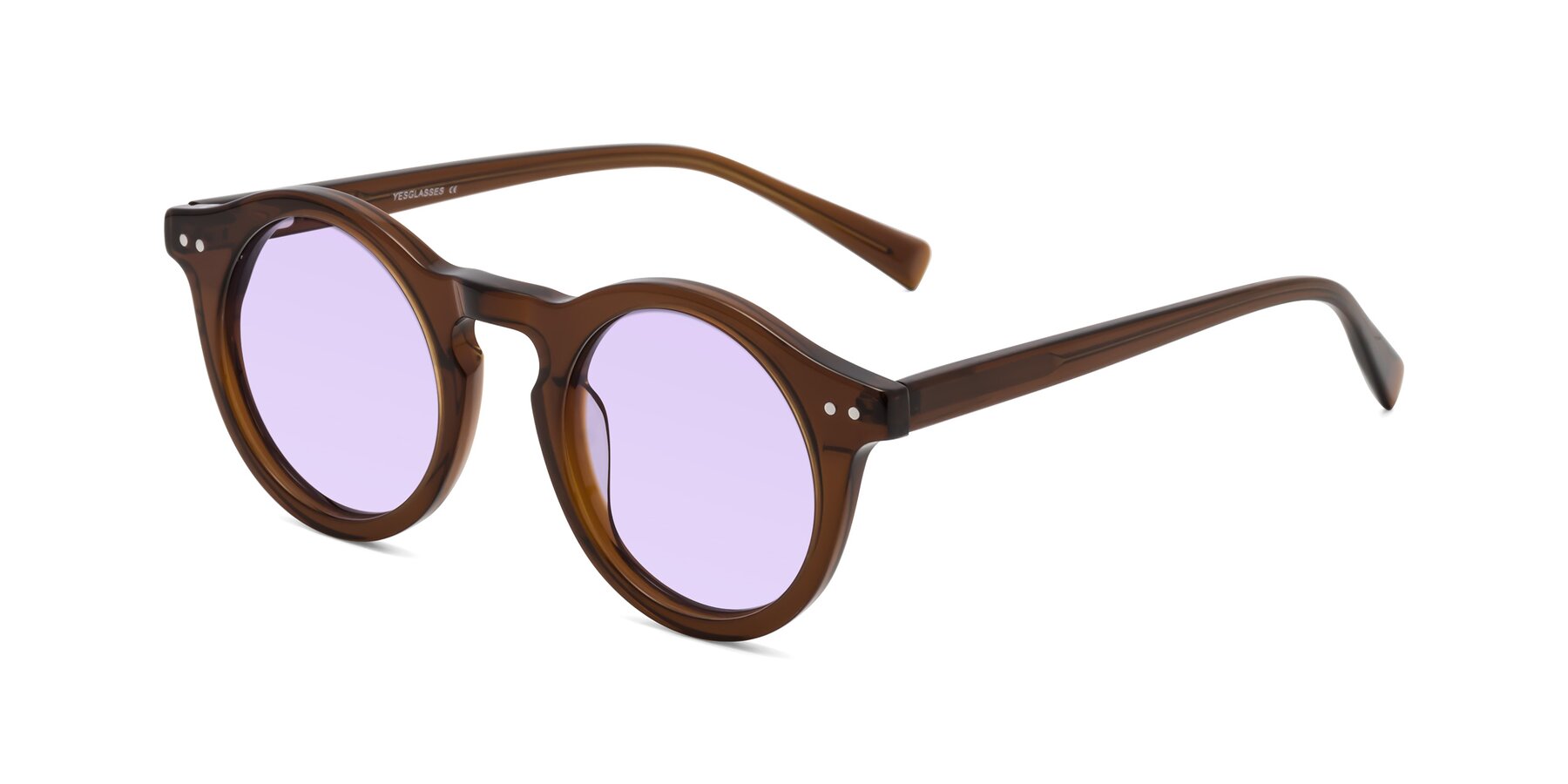 Angle of Baybe in Brown with Light Purple Tinted Lenses