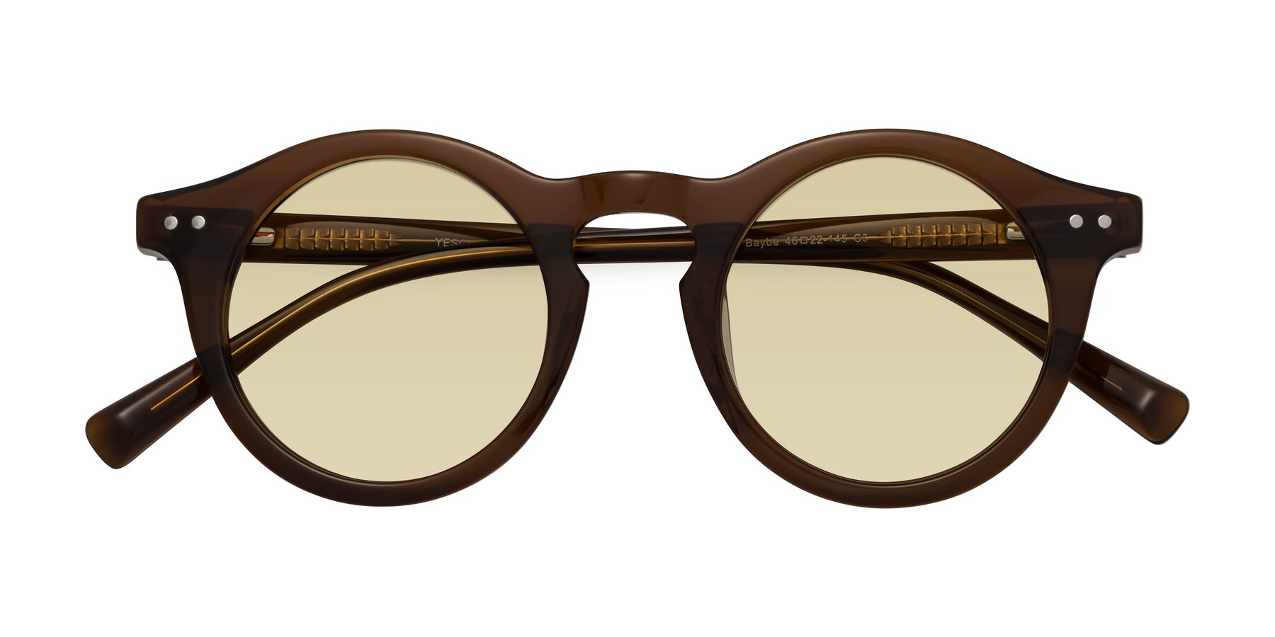 Folded Front of Baybe in Brown with Light Champagne Tinted Lenses