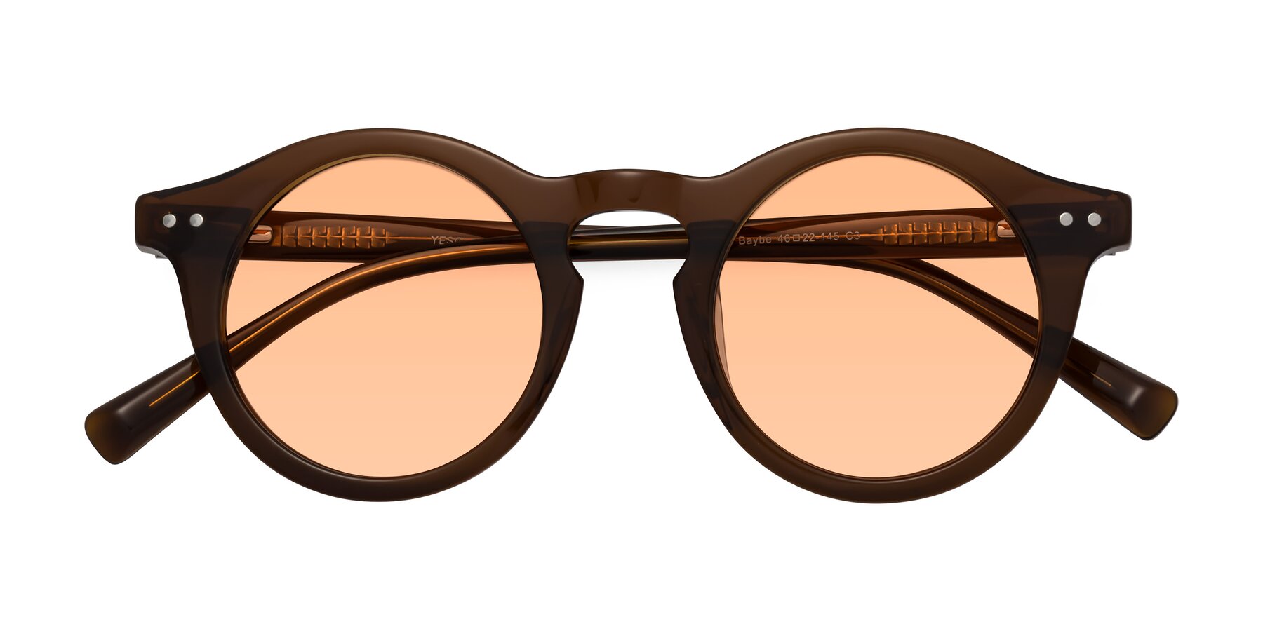 Folded Front of Baybe in Brown with Light Orange Tinted Lenses