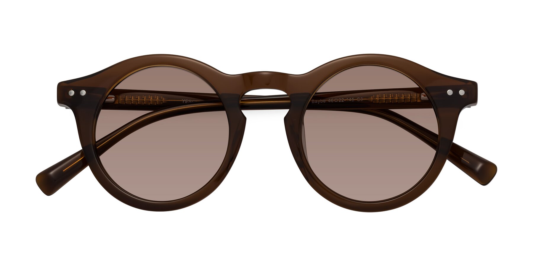 Folded Front of Baybe in Brown with Medium Brown Tinted Lenses