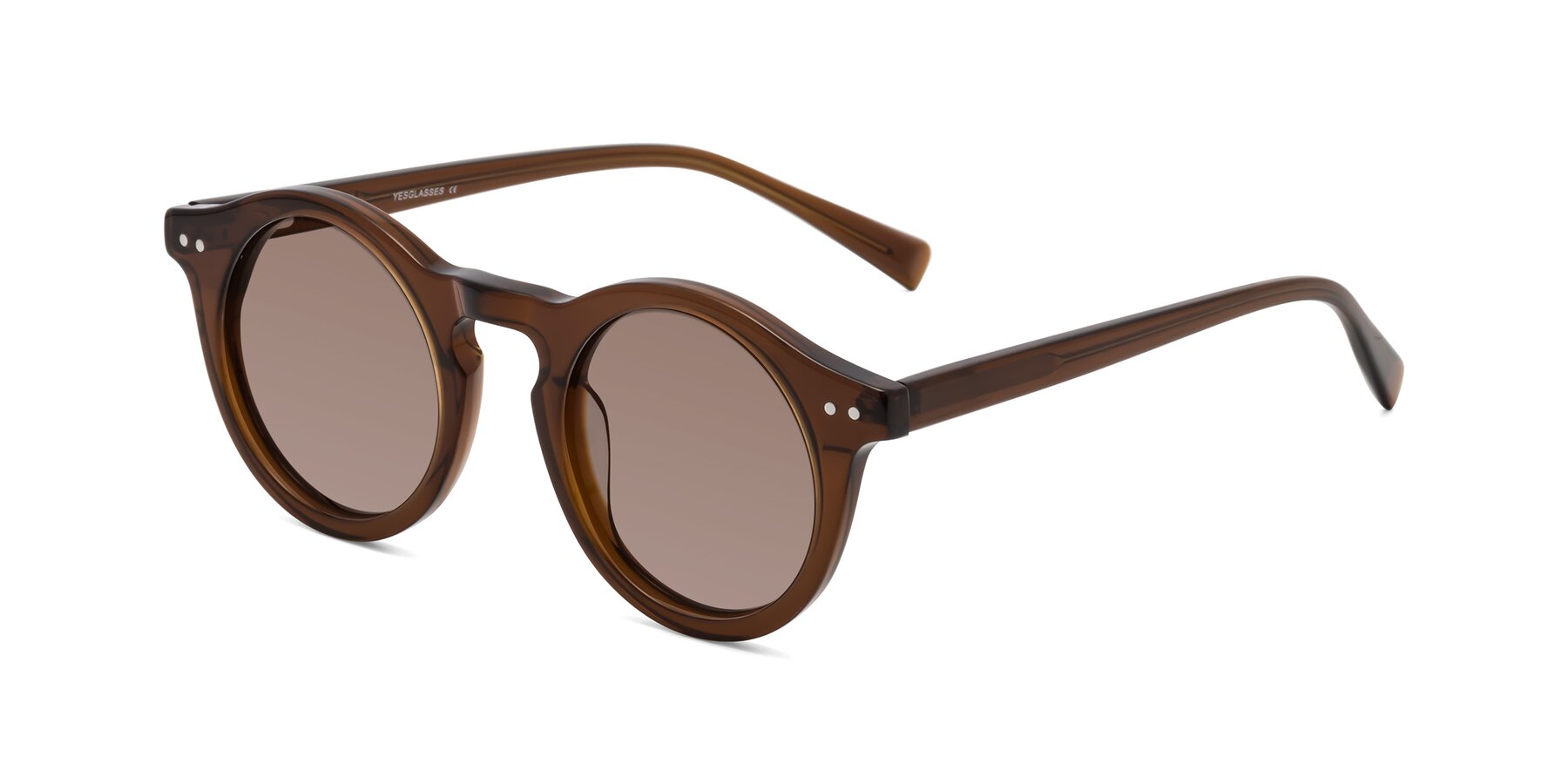 Angle of Baybe in Brown with Medium Brown Tinted Lenses