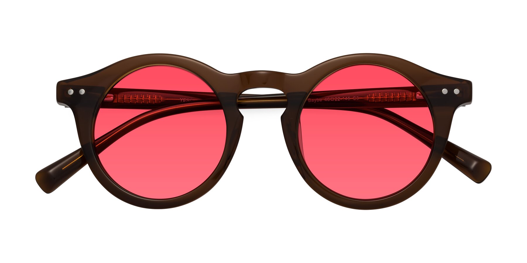 Folded Front of Baybe in Brown with Red Tinted Lenses