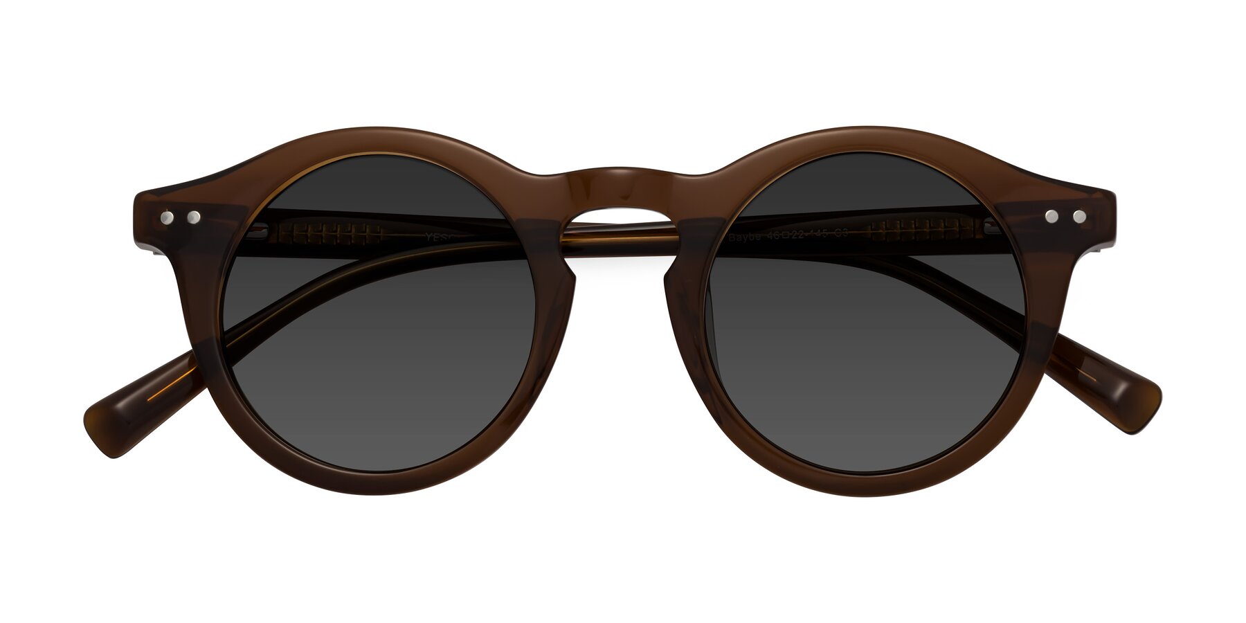 Folded Front of Baybe in Brown with Gray Tinted Lenses