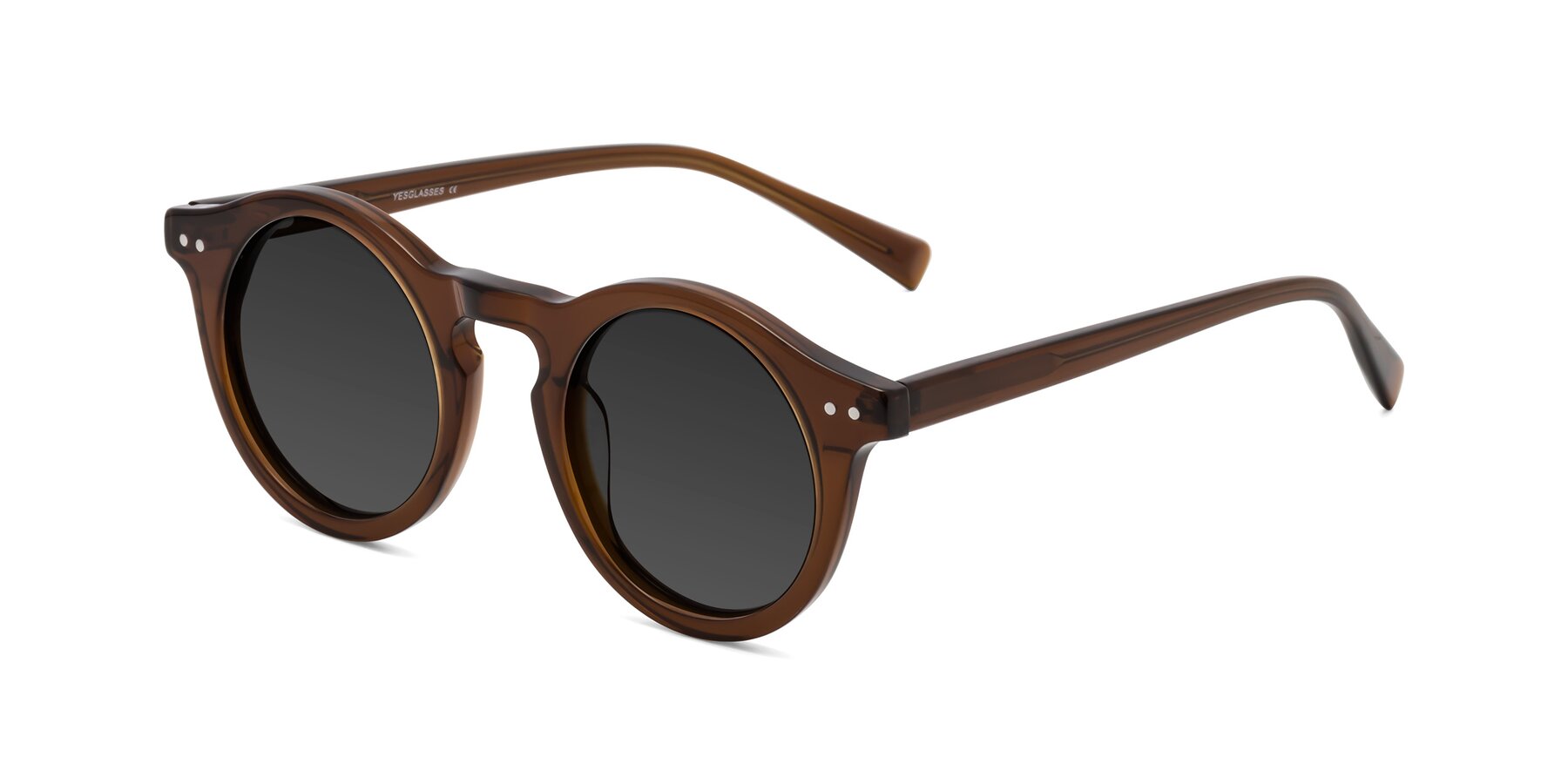 Angle of Baybe in Brown with Gray Tinted Lenses