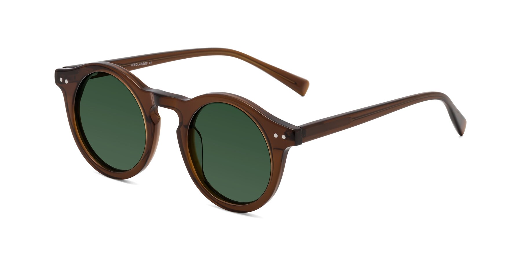 Angle of Baybe in Brown with Green Tinted Lenses