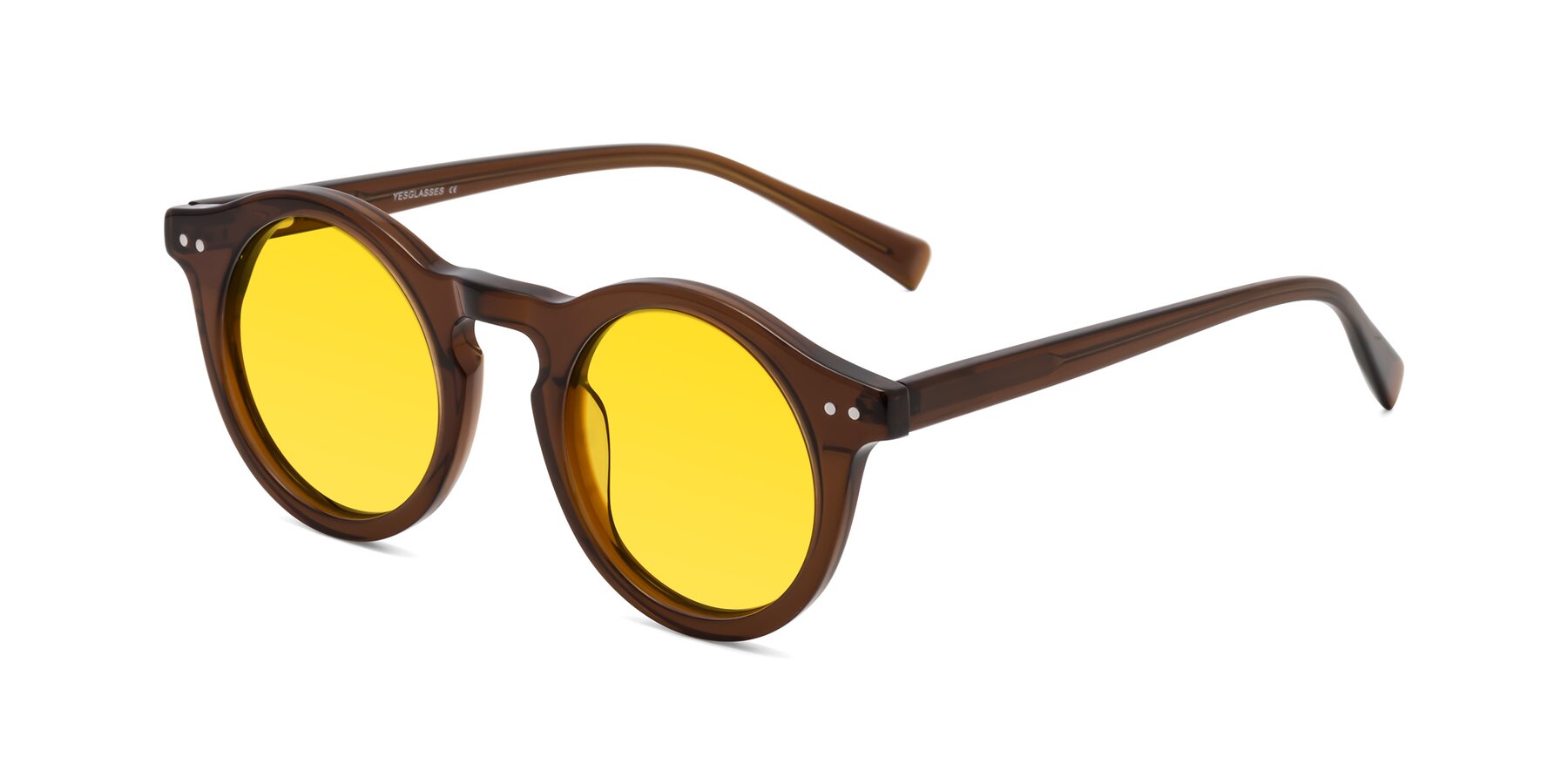 Angle of Baybe in Brown with Yellow Tinted Lenses