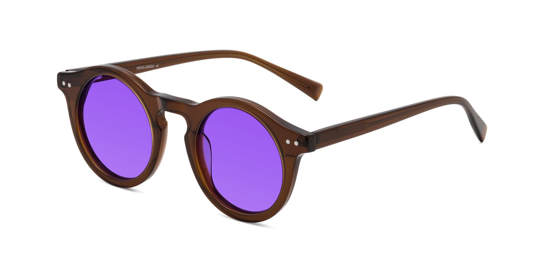 Angle of Baybe in Brown with Purple Tinted Lenses