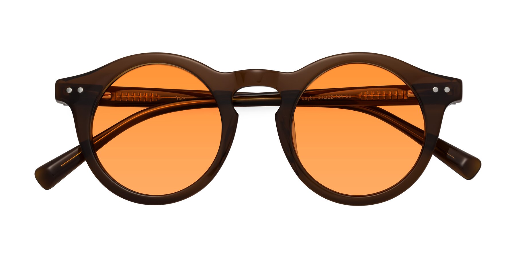 Folded Front of Baybe in Brown with Orange Tinted Lenses