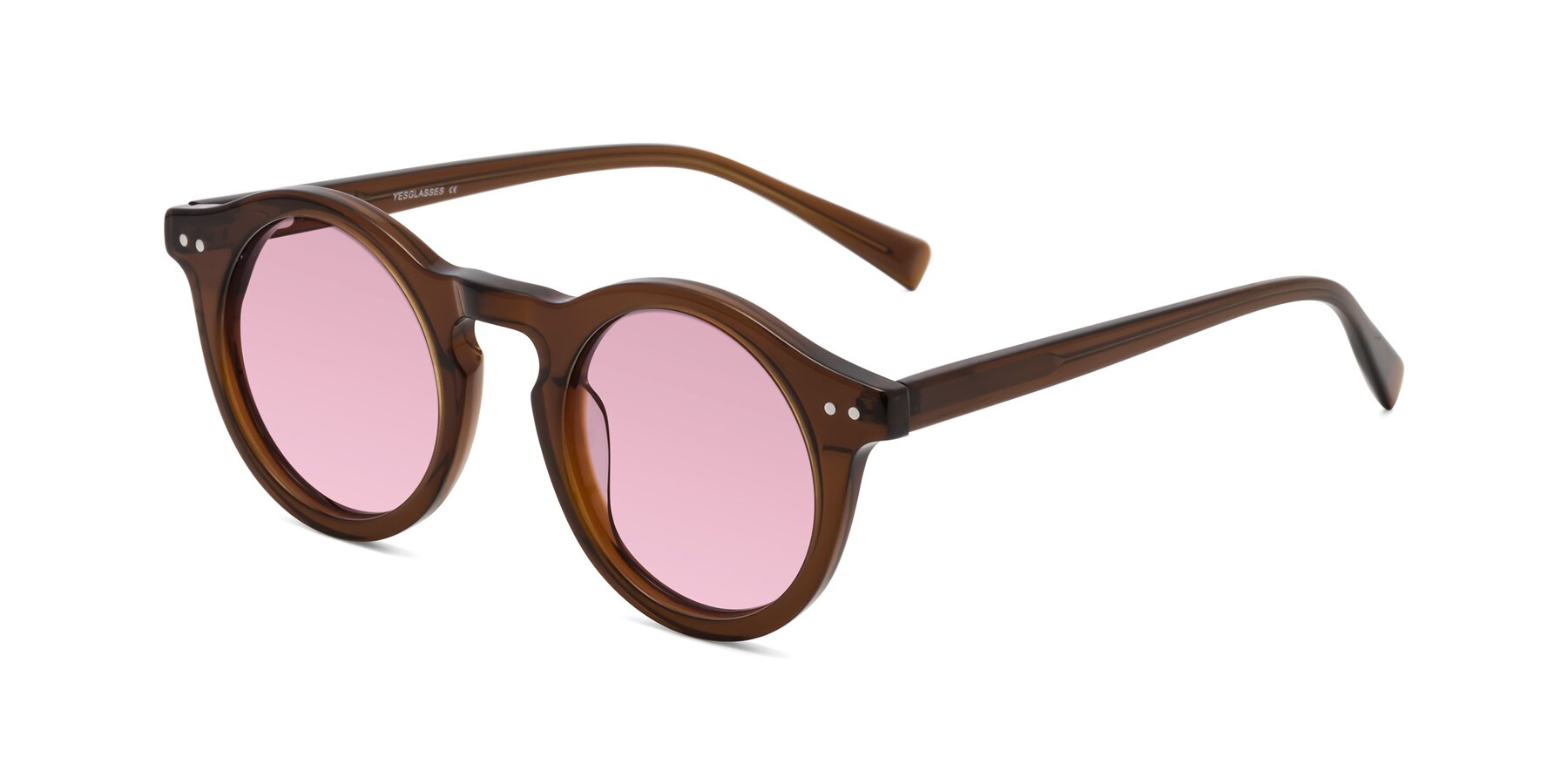 Angle of Baybe in Brown with Light Wine Tinted Lenses