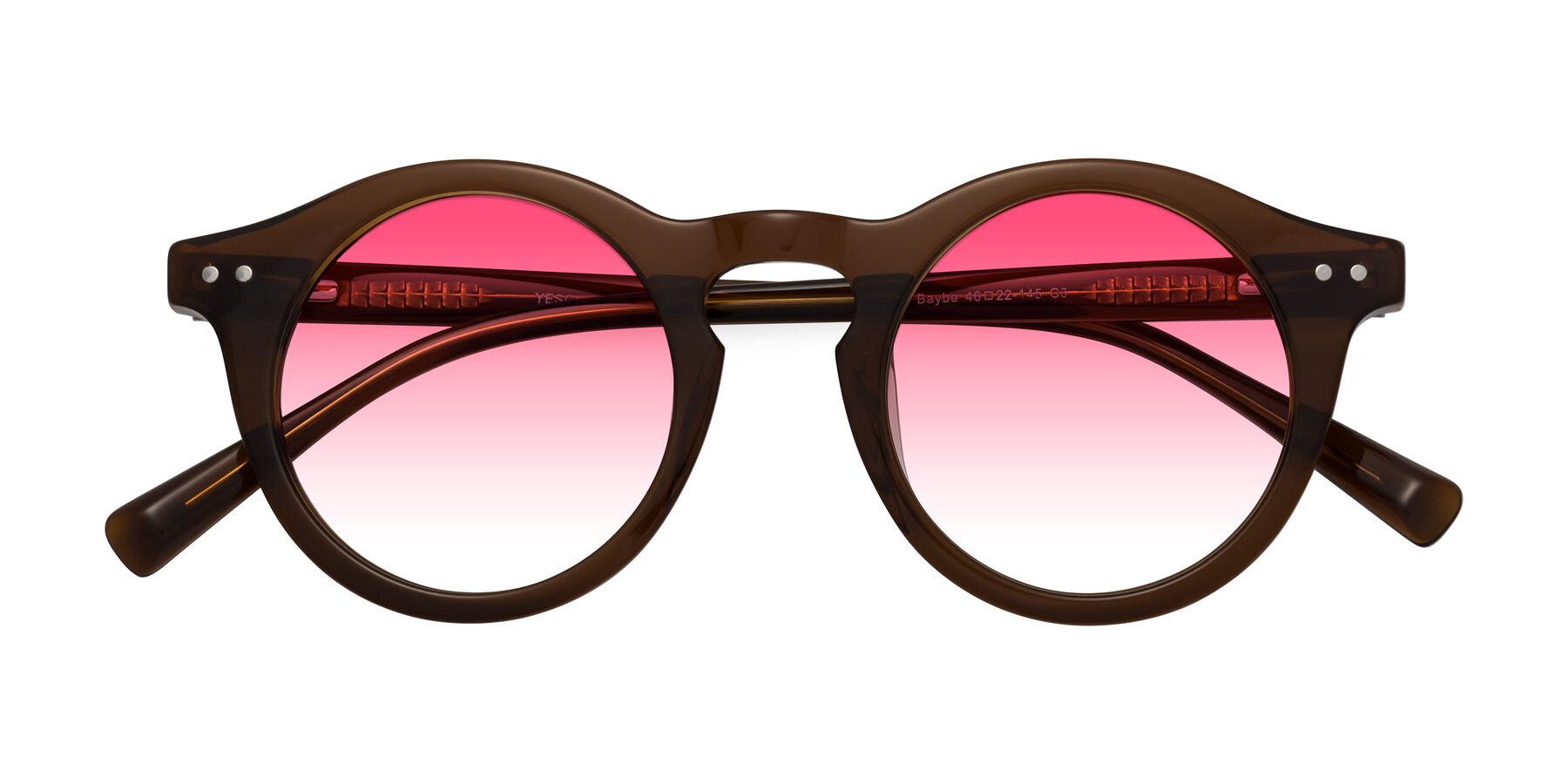 Folded Front of Baybe in Brown with Pink Gradient Lenses